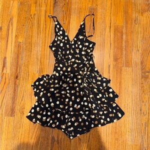 Elegant Black and White Polka Dot Jumpsuit